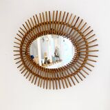 Vintage rattan mirror