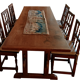 Refectory table in solid oak and 6 chairs, 17th–18th century