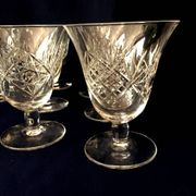 Set of 7 St-Louis crystal red wine glasses