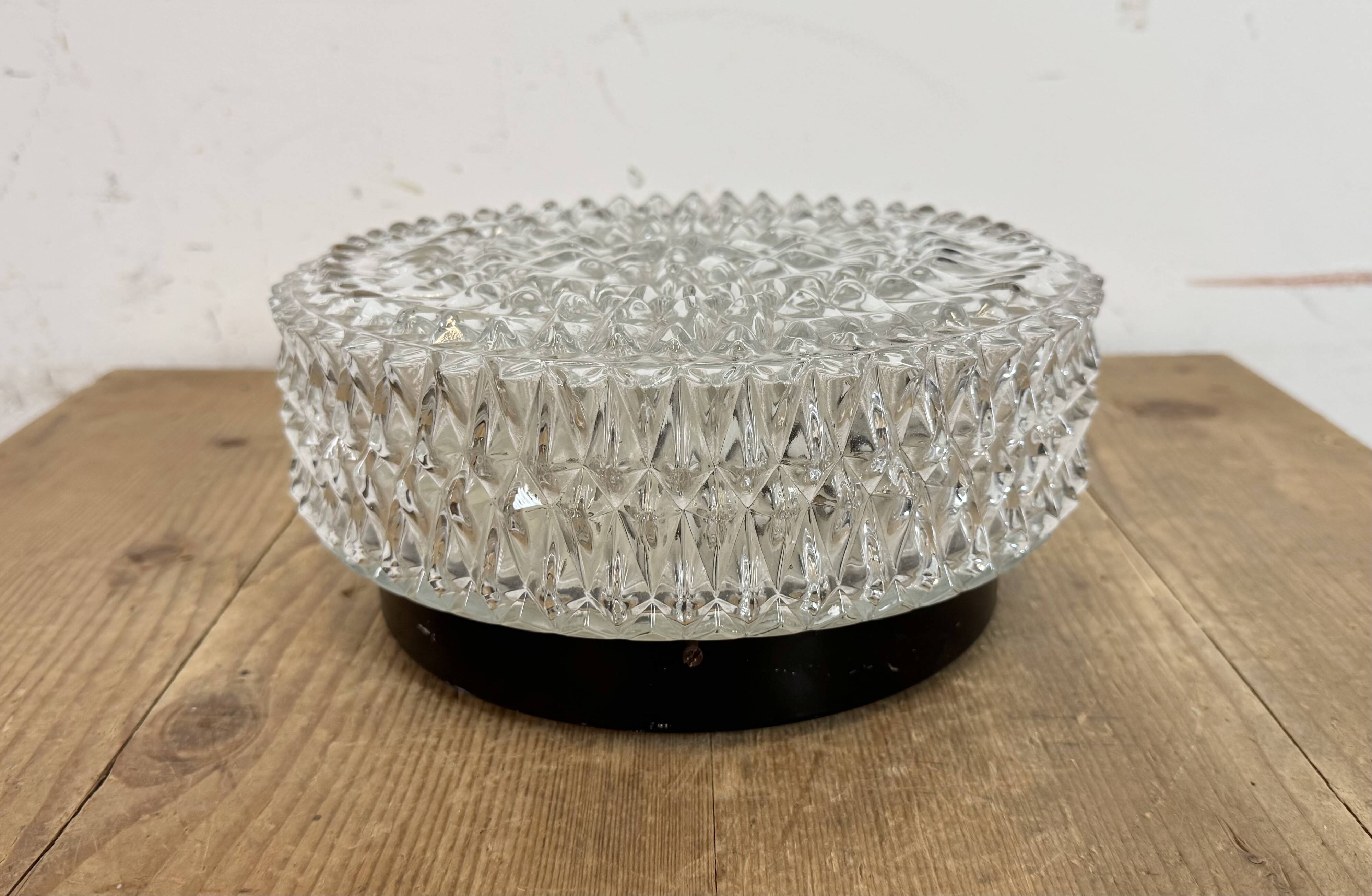 Vintage Glass Wall or Ceiling Light from Napako, 1970s