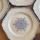 Set of 10 antique 6-sided flat plates – late 19th century earthenware, oriental light blue decor