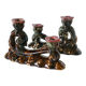pair of double ceramic candlesticks, Brown & Pink, 1970