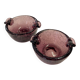 Pair of bubble glass ashtrays