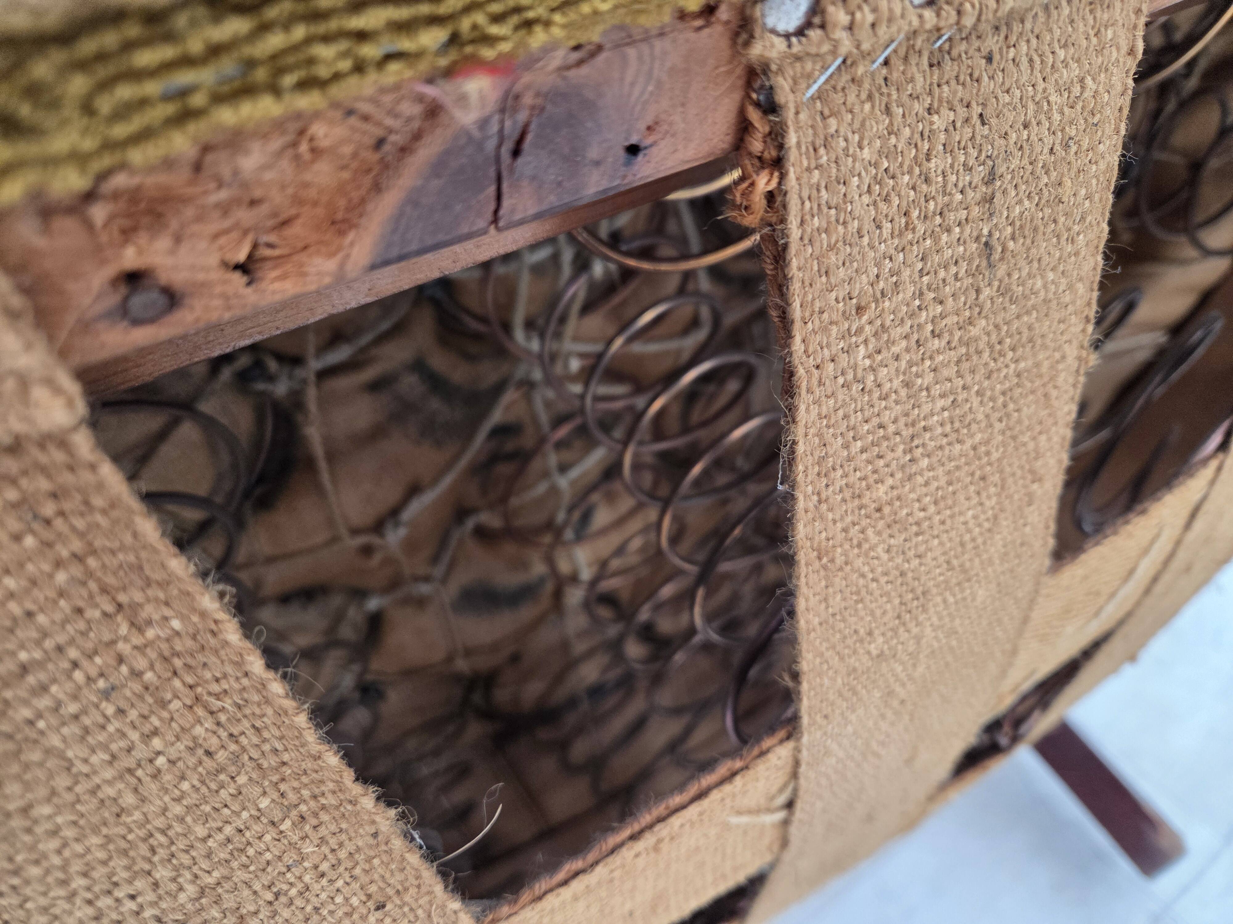 1950s, Danish relax chair, green furniture wool, ash wood.