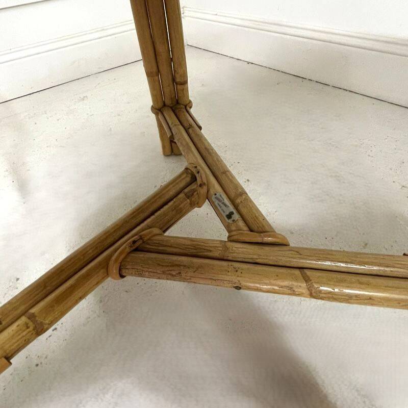 Audoux-Minnet rattan lounge set, 2 armchairs and table 1950-1960