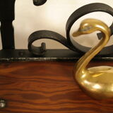 Wall shelf in wrought iron and old wood