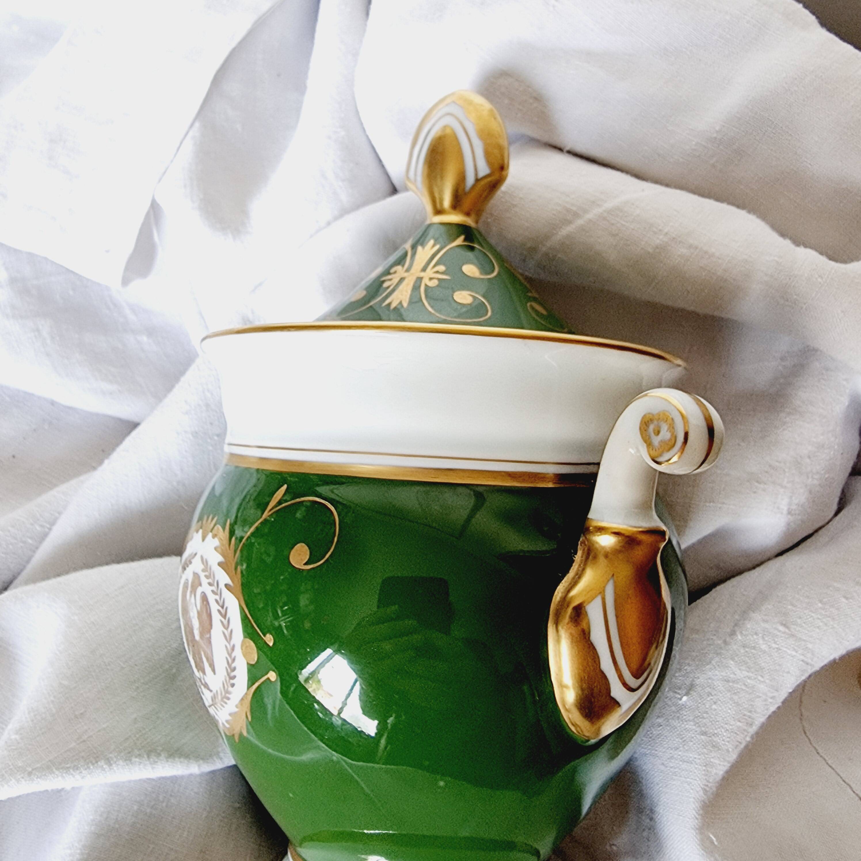 Limoges Porcelain Bombonera Lafarge or Empire Style Tibor or Napoleon
