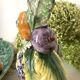 Italian barbotine pitcher Rabbit and fruits