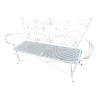 Vintage wrought iron garden bench