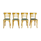 4 chaises baumann 1960 bistrot bois "linoléum"