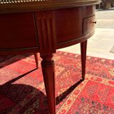 Bouillotte table in Louis XVI style, marble and brass.