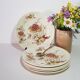 Set of 6 dessert plates in Luneville earthenware, iron earth, polychrome