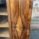 Mid-century art-deco library display case vintage 1950 burl walnut