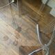 Living room table in smoked glass and vintage metal