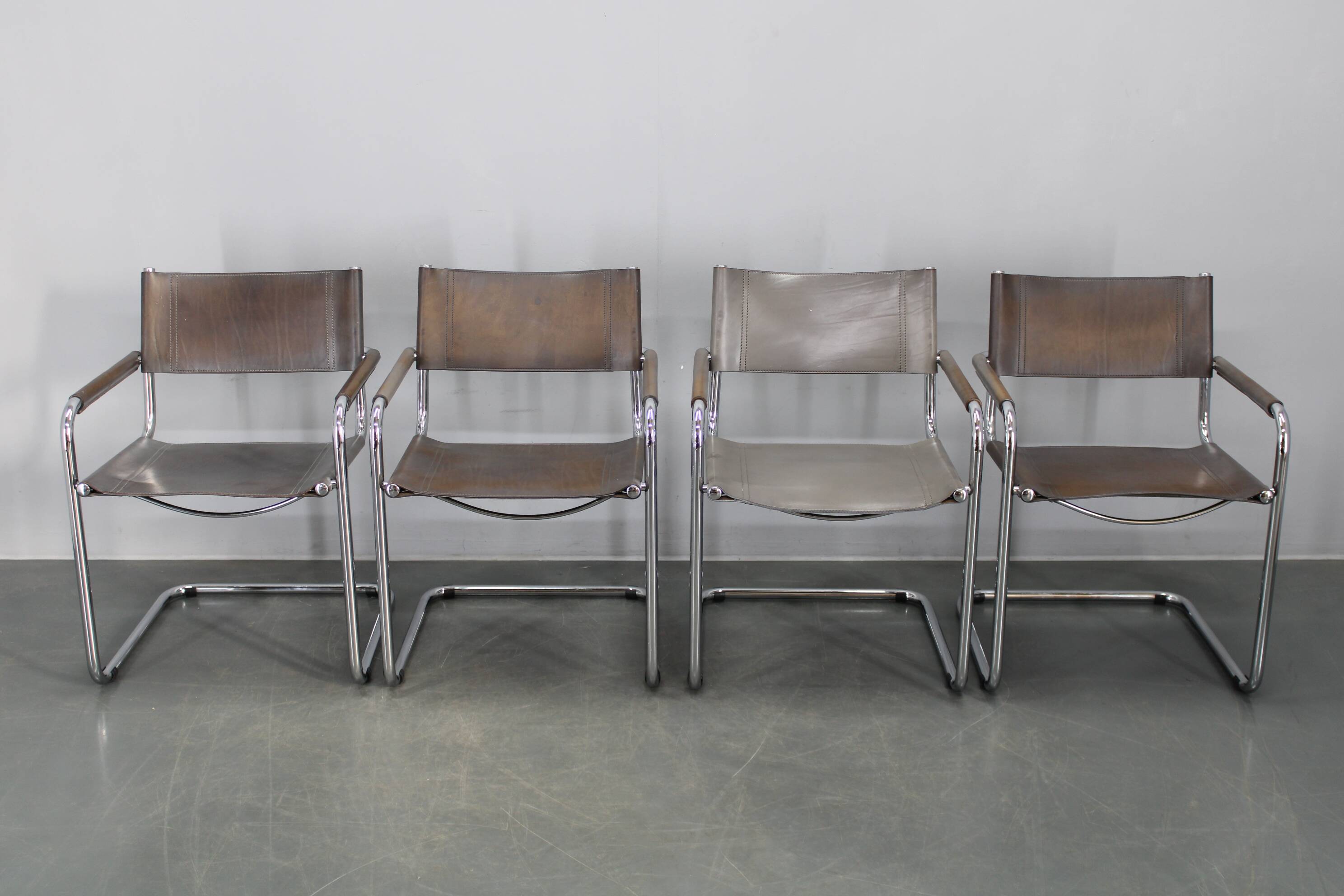Set of four Bauhaus cantilever armchairs by Mart Stam, Italy