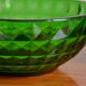 Lot of 4 cups and a green molded glass bowl