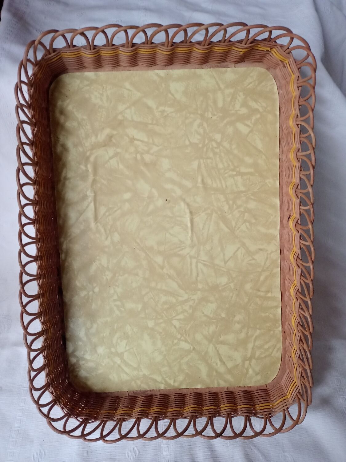 Vintage wicker tray