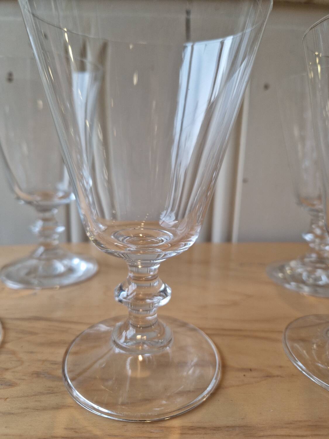 Set of 10 vintage 1970s crystal water or wine glasses