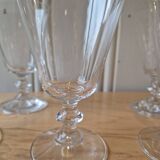 Set of 10 vintage 1970s crystal water or wine glasses