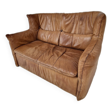 High Back Sofa in Cognac Leather by Gerard Van Den Berg for Montis, 1980s