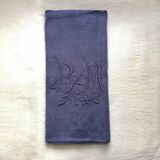 Old embroidered table napkin B M Purple