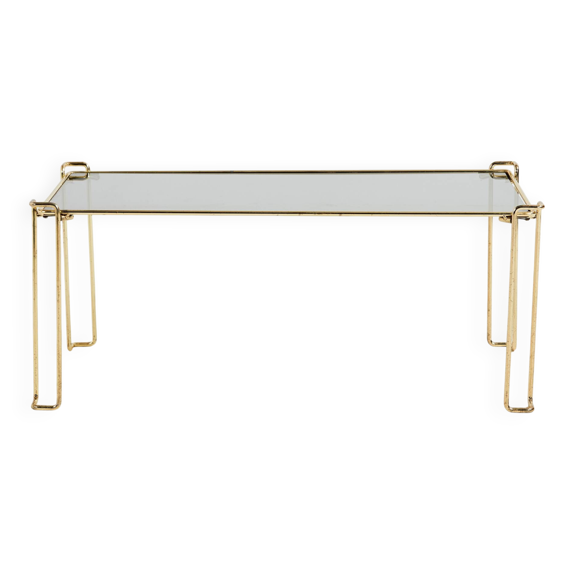 Metal and glass coffee table