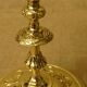 Pair of old torches candle holders bronze brass floral decoration Ht 18,8 cm ref A173/40
