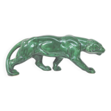 Panther green earthenware Art Deco 1930