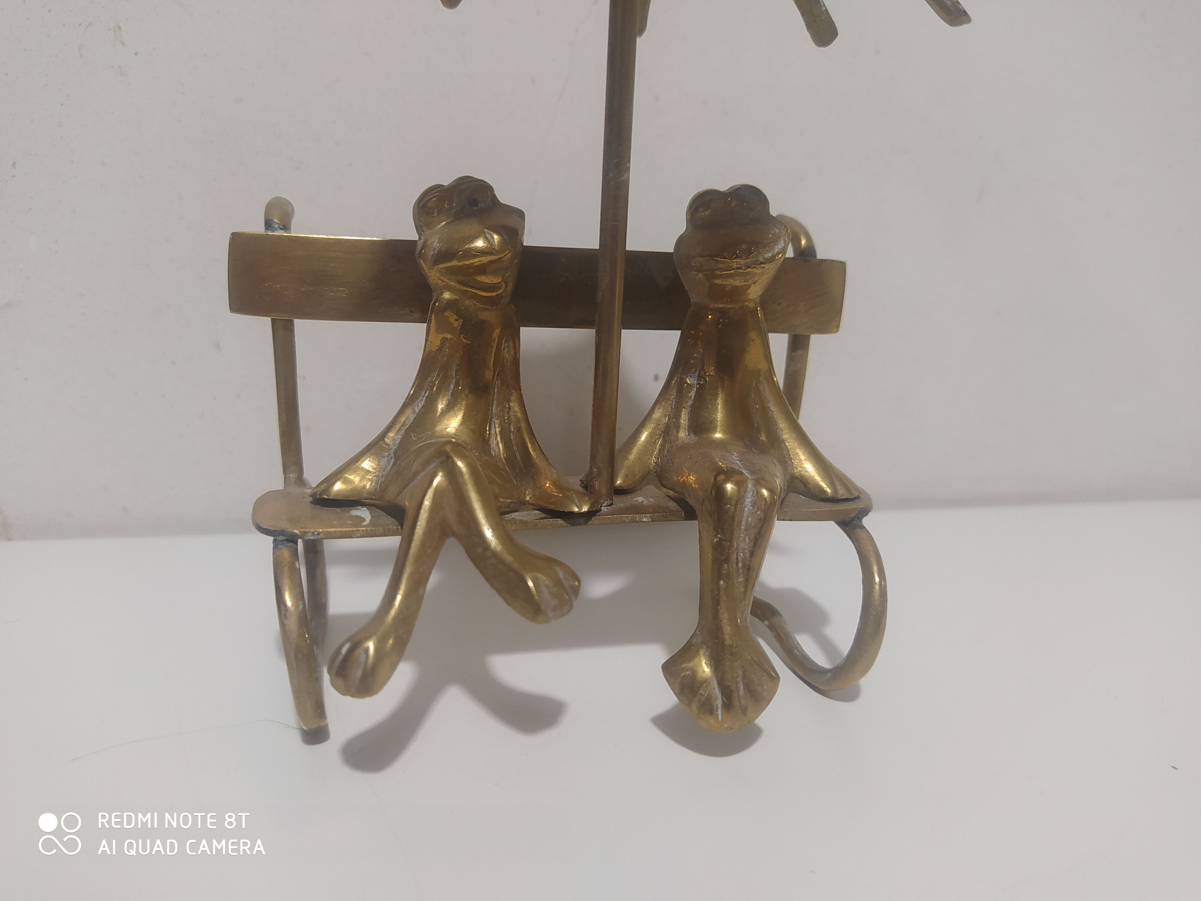 Figurine couple de grenouille en laiton