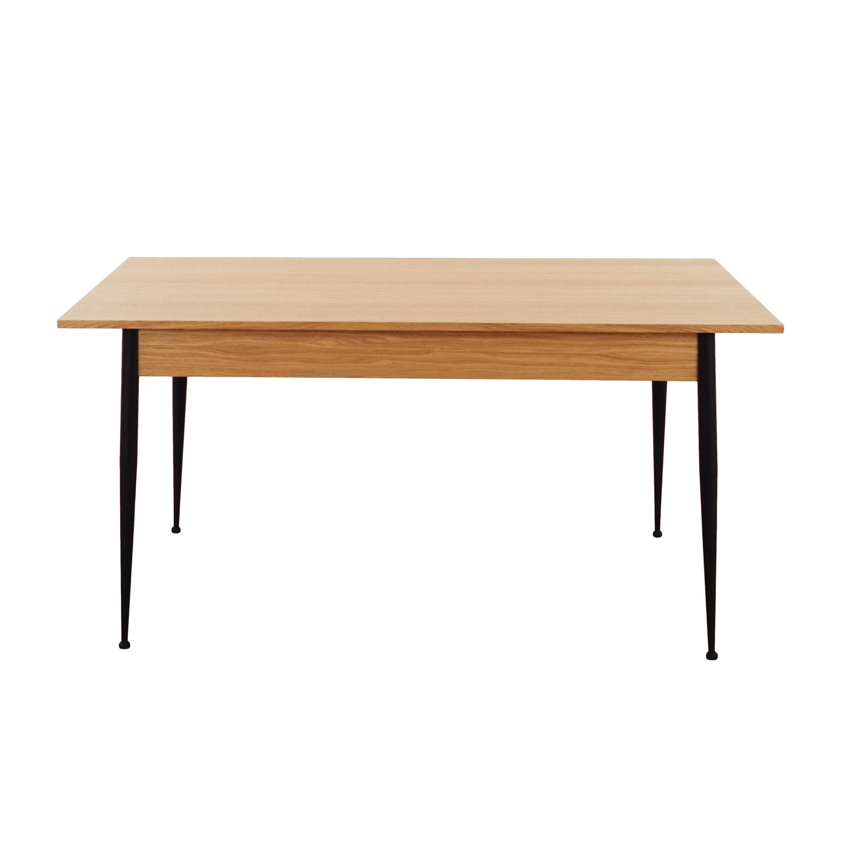 Oak table, Italian design, 1980s, manufacture: Italy