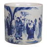 Qing dynasty kangxi style blue and white the eight immortals pen container chinese palace gifts