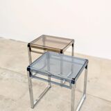 Lot de 2 tables d’appoint Marc Berthier années 60