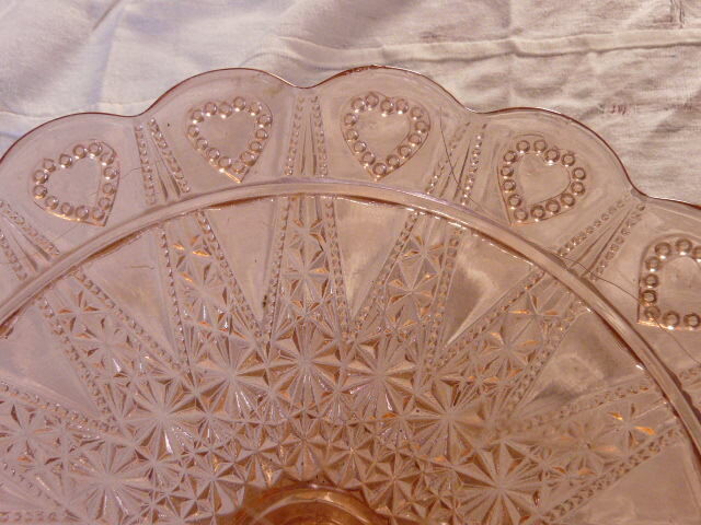 Fruit cup rosaline molded glass centerpiece