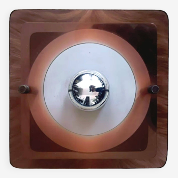 Oxar metal and plexi wall light by Jocelyne Trocme, design 1970