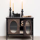 Metal sideboard two glass doors