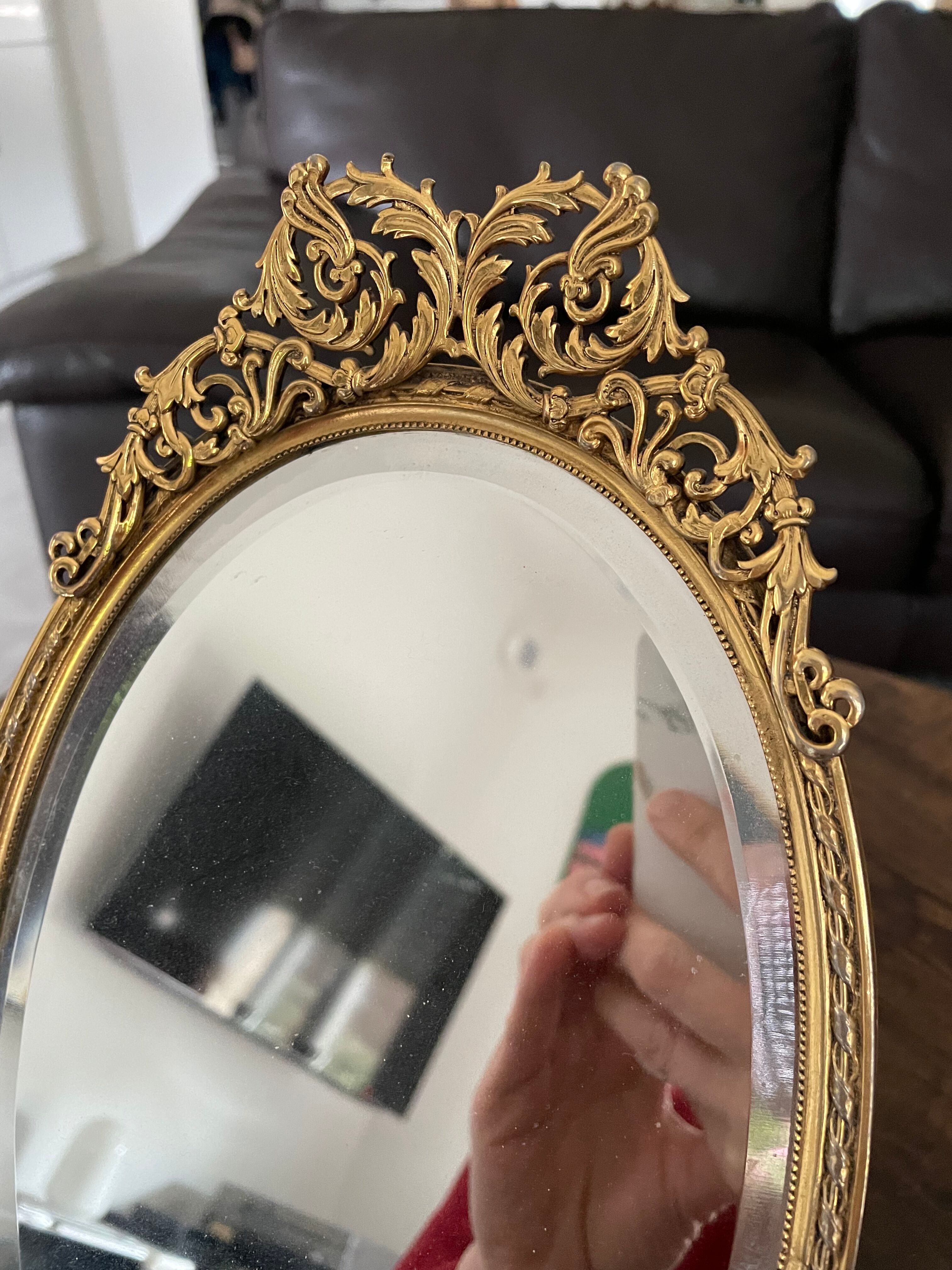 Miroir à poser doré 17x29cm