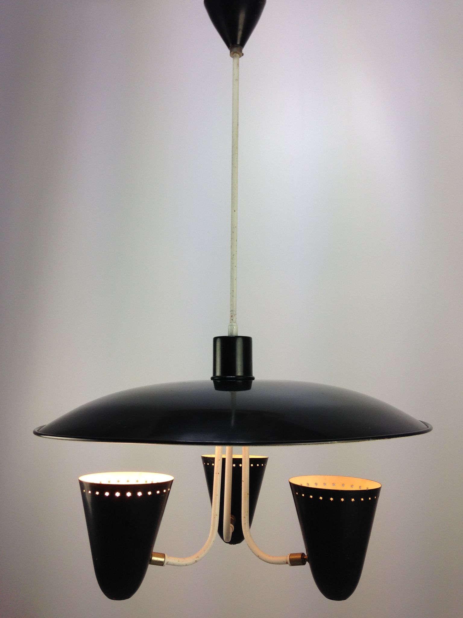 Plafonnier par H. Th. J. A. Busquet pour Hala, années 1950