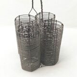 Basket holder 4 bottles in metal wire