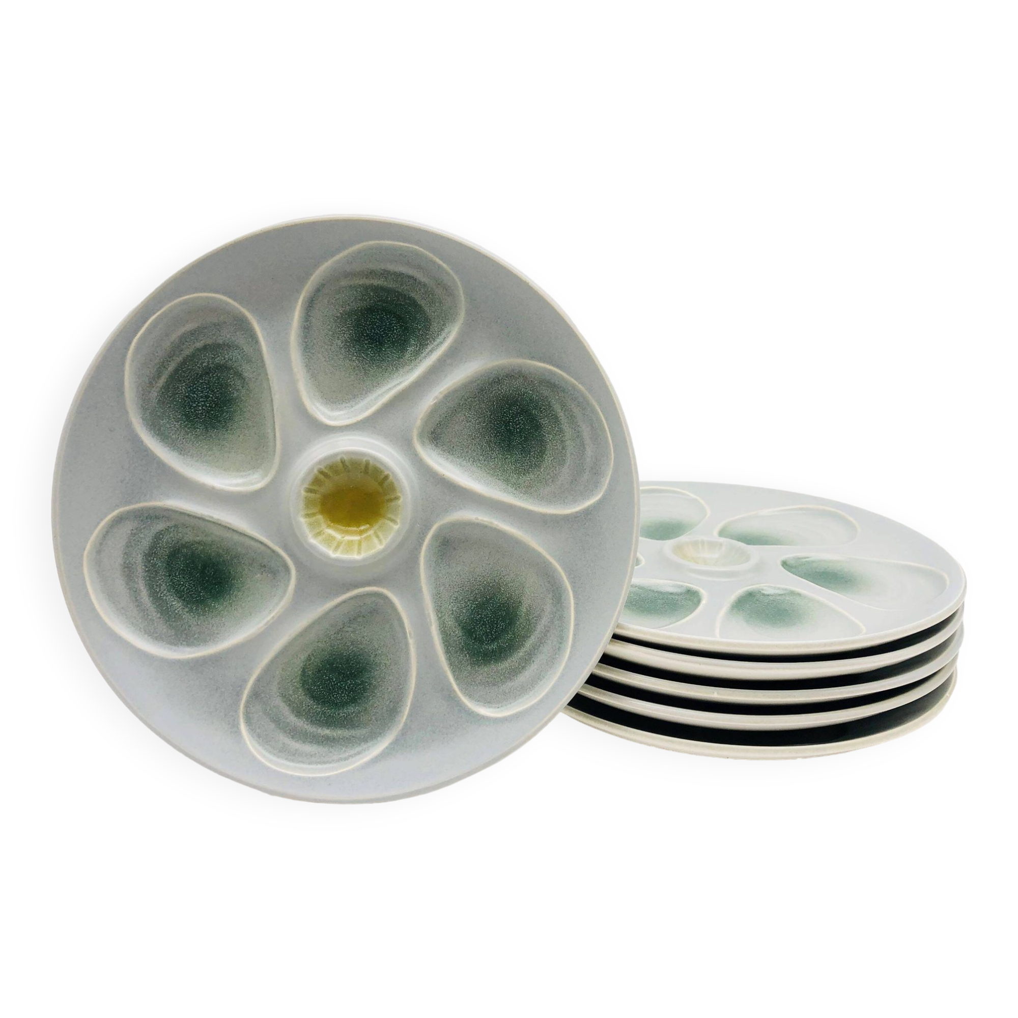 6 oyster/shellfish plates, “Salins”