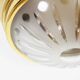 Single vintage brass ceiling light with glass globe