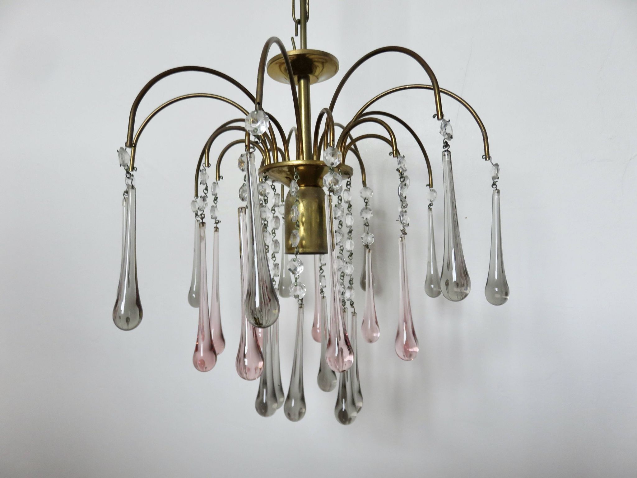 Crystal chandelier "water drop" in Murano glass, Italy