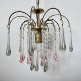 Crystal chandelier "water drop" in Murano glass, Italy