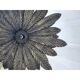 Contemporary Florentine Wrought Iron Brunito and Gold Leaves Pendant