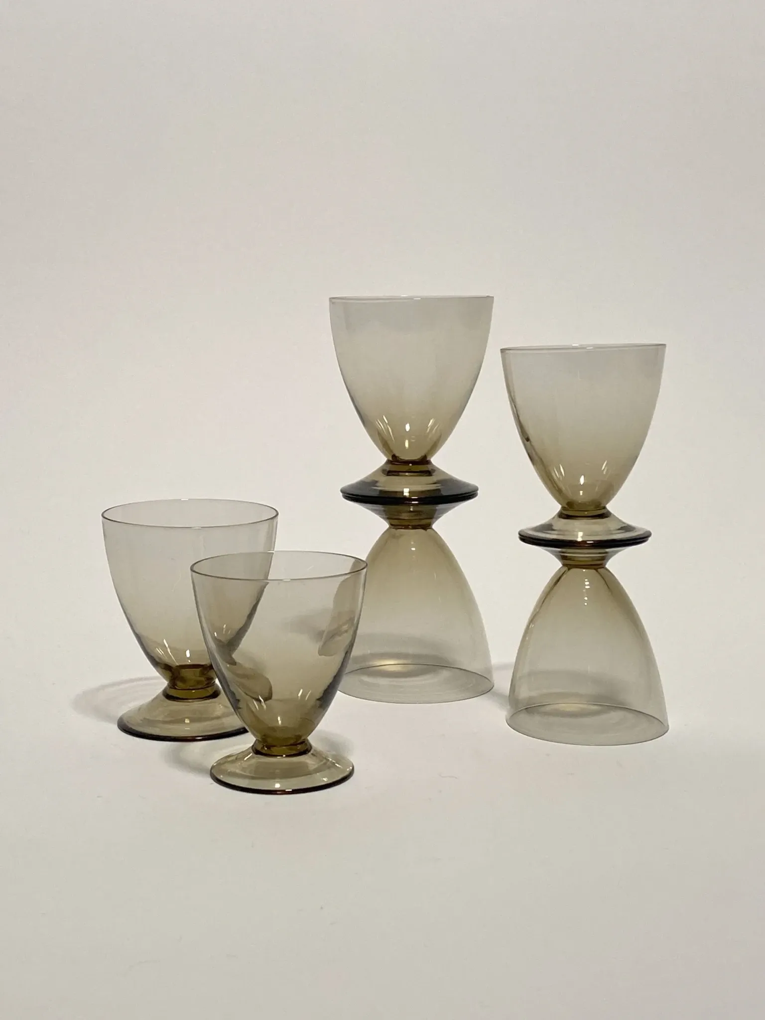 Verres marrons fumés Orrefors