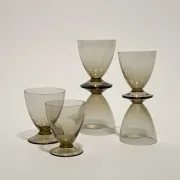 Verres marrons fumés Orrefors