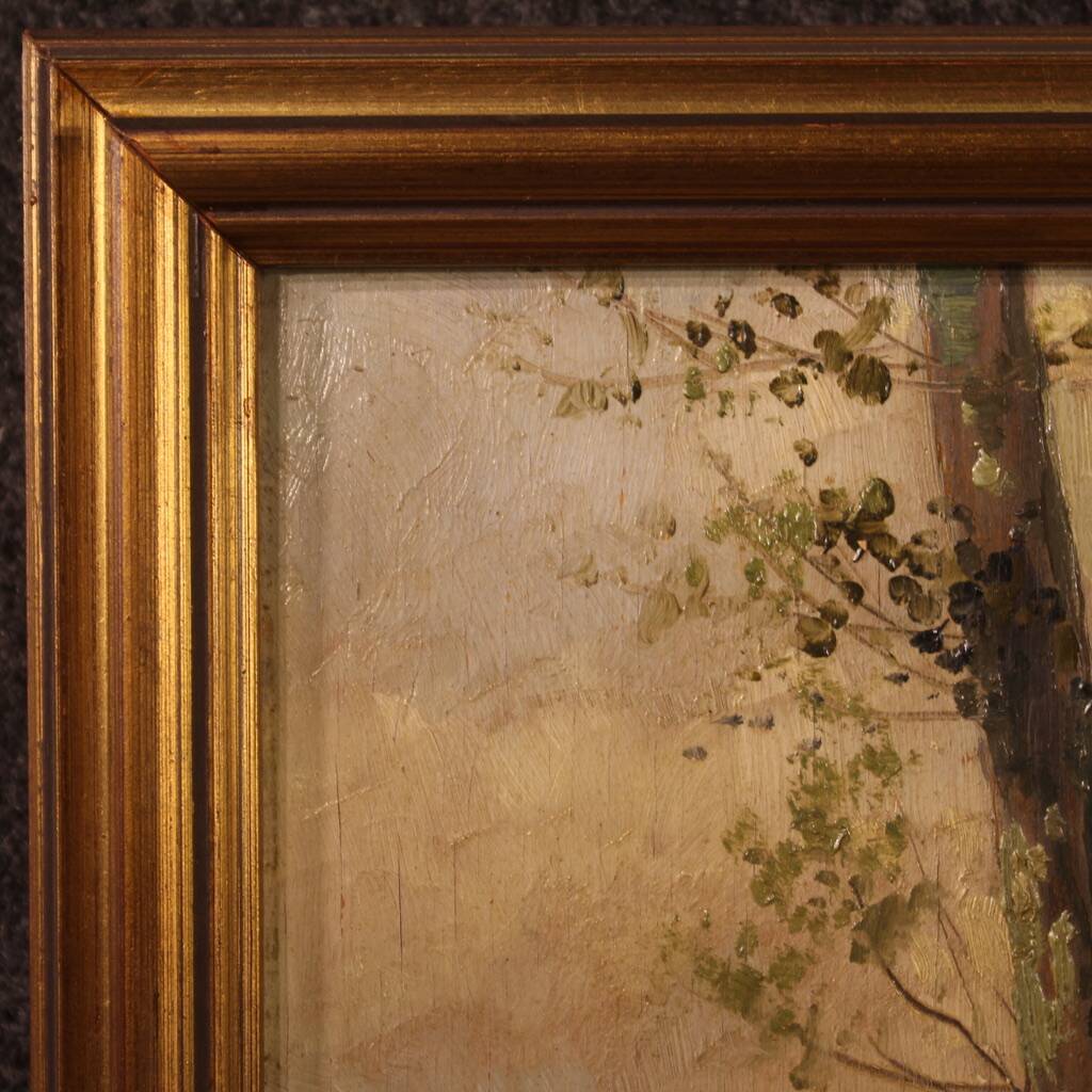 Painting landscape signed by M. Gheduzzi from the 40s