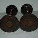 Pair of mahogany turned wood candlesticks