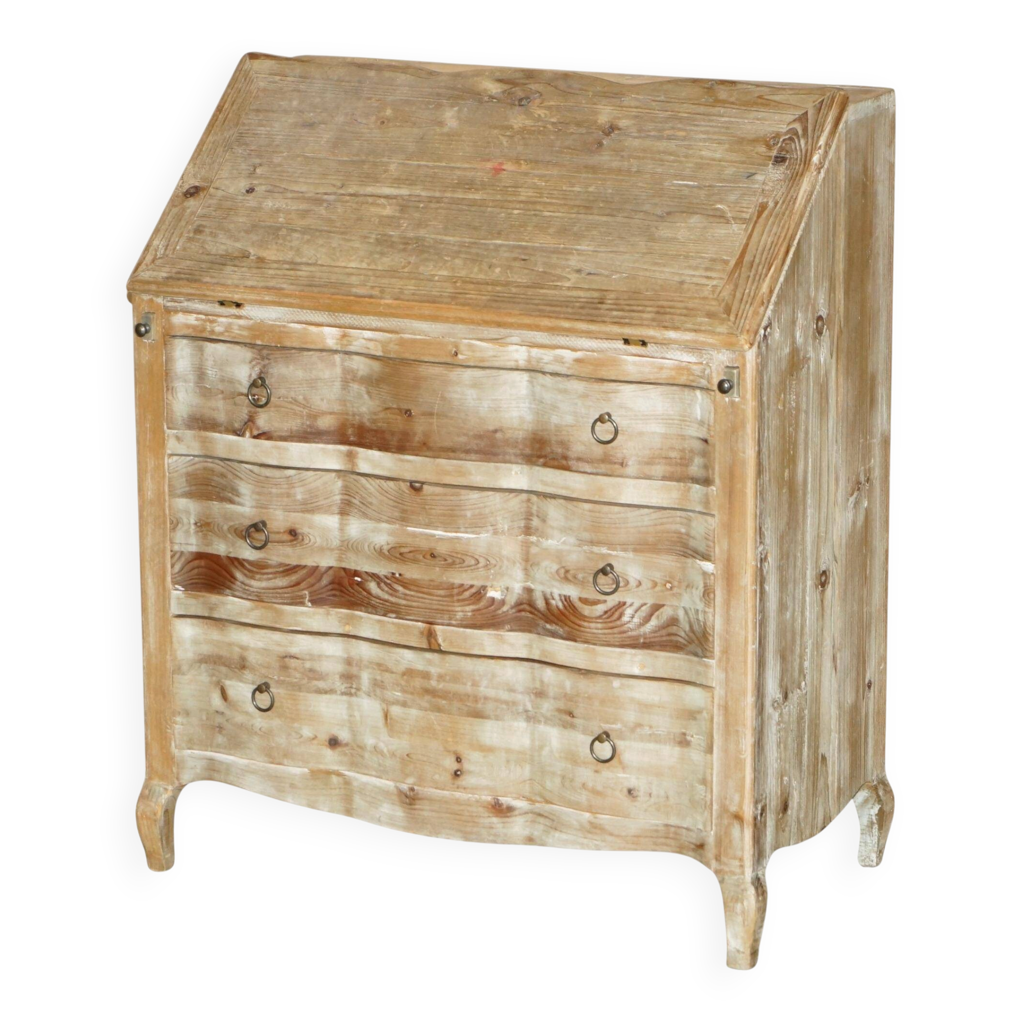 Rustic Swedish pine drop-leaf desk