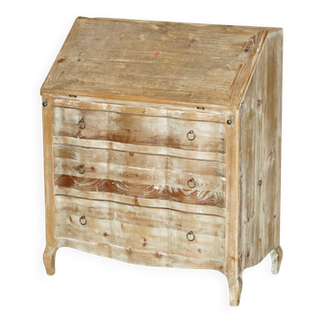 Bureau à abattant rustique suédois en pin