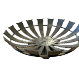 Large modernist brutalist iron basket